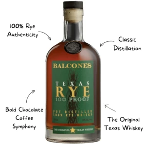 Balcones Texas Rye 100 Proof Whiskey